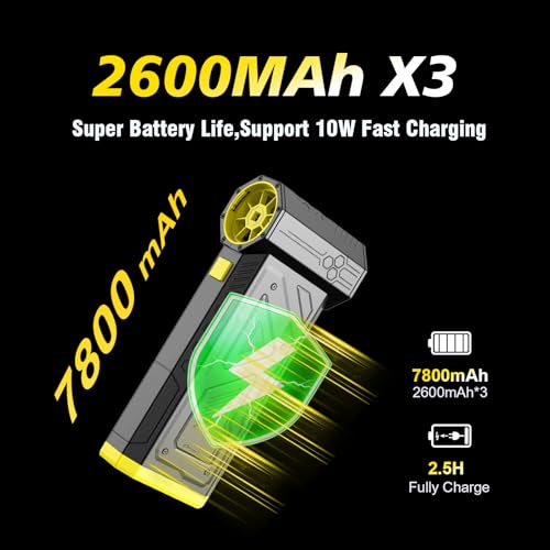 Compressed Air Duster,420 mins Runtime,Replace Canned Air to Clean Computer | 7800mAh,150000RPM,150g wind force,45M/S wind speed,comes with LED light.Portable air blower for computer, keyboard clean