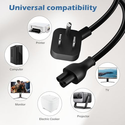 Elecan 45 Degree Angled Flat Plug Mickey Mouse Replacement Laptop Power Cord 4 Ft, Seamless 5-15P to IEC 320 C5 3-Prong Universal AC Cable for PC Notebook Printer Dell HP TV, 18AWG, ETL+ Organizer - size: 4FT, style: Angled to Straight