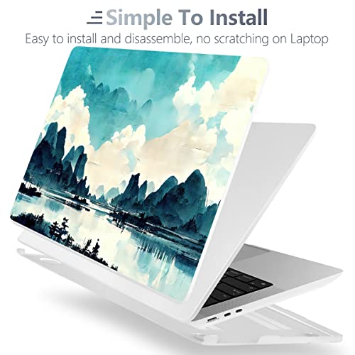 Batianda Case for 12.4" Microsoft Surface Laptop Go 3 2023 Release/Surface Laptop Go 2 (2022), Designed Clear Protective Plastic Hardshell & Keyboard Cover & Screen Protector, Landscape Painting - color: Landscape painting