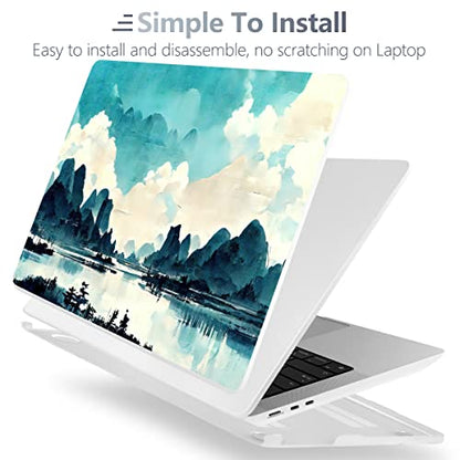 Batianda Case for 12.4" Microsoft Surface Laptop Go 3 2023 Release/Surface Laptop Go 2 (2022), Designed Clear Protective Plastic Hardshell & Keyboard Cover & Screen Protector, Landscape Painting - color: Landscape painting