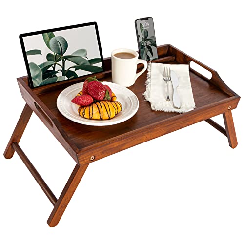 ROSSIE HOME Wood Bed Tray – Java Bamboo, Fits 17.3” Laptops - color: Java Bamboo, size: Extra Large