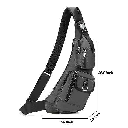 NICGID Sling Bag Chest Shoulder Backpack Crossbody Bags Casual Daypack for Men Women (Grey-014) - color: Grey-014