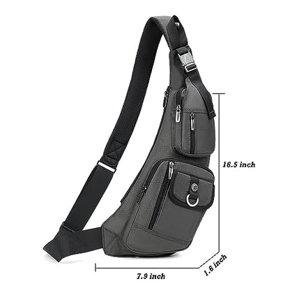 NICGID Sling Bag Chest Shoulder Backpack Crossbody Bags Casual Daypack for Men Women (Grey-014) - color: Grey-014
