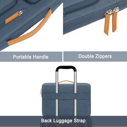 MOSISO 360 Protective Laptop Case 13 inch, 13 inch Laptop Sleeve Compatible with MacBook Air M5 M4 M3 M2 M1 2026-2018/Neo/Pro M2 M1, Side Open Carrying Case with 4 Zipper Pockets&Handle, Haze Blue - color: Haze Blue, size: 13 inch
