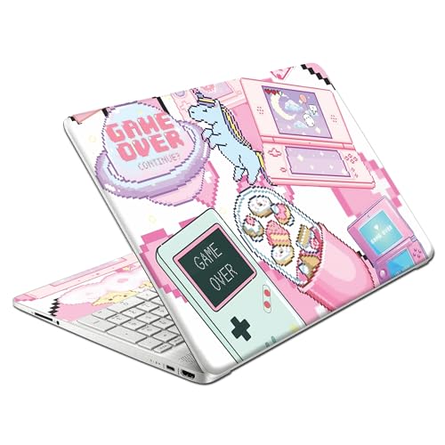 Laptop Skin Decal HP 15.6" - Kawaii Pixel Laptop Cover Sticker No Cutting Required, No Bubble, Waterproof, Scratch Resistant - Including Wide Screen and Wrist Pad - size: 15.6 inch