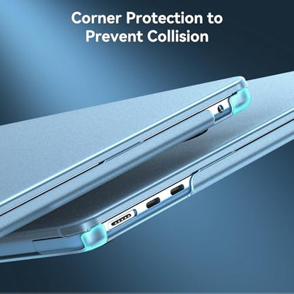 BlueSwan Matte Case for MacBook Air 15 inch M5 M4 M3 M2 Chip 2026-2023 | 100% Color Match, Anti Fingerprint & Scratch, Grippy Finish, Protective Hard Shell, Ultra Thin, Easy Snap-On - color: Sky Blue Clear