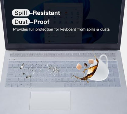 Keyboard Cover for HP Laptop 15.6 15-dw 15-dy 15-da/db 15-ef 15-bs/bw 15t 15z 15t-dy200 15t-dw300 15-db0011dx/HP Pavilion x360 15.6"/HP Envy 17 17.3 17t 17M 17-by 17-bs 17-bw/ca Keyboard Skin, Clear - color: Clear