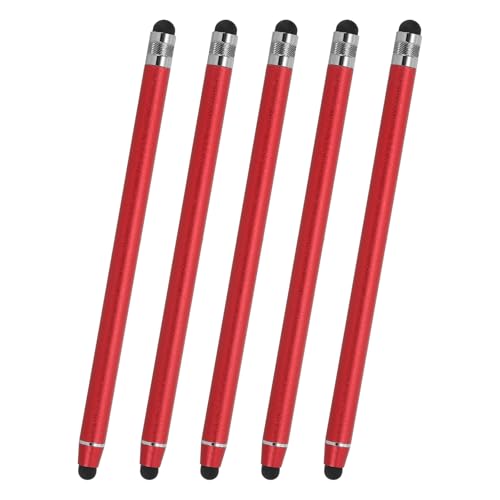 PATIKIL 5 Pcs Stylus Pens for Touch Screens, 2 in 1 High Sensitivity Universal Pen Capacitive Stylus for Phone Tablet Laptop Touch Screen Devices, Red - color: Red