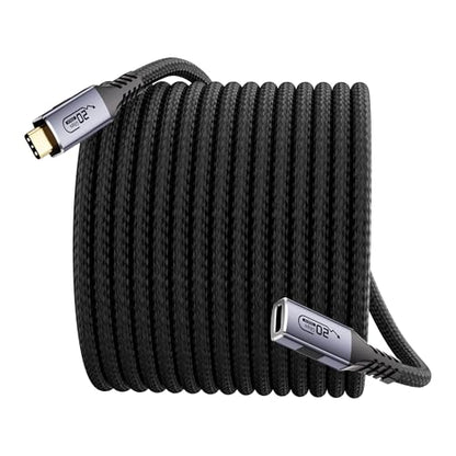 long usb-c extension cable20ft(6m)USB C 20 gbps data transfer,100W Fast Charging type-c braided data extension cable,Video Output at4K@120Hz,type c Male to Female Cable Compatible with Thunderbolt 3/4 - size: 20FT