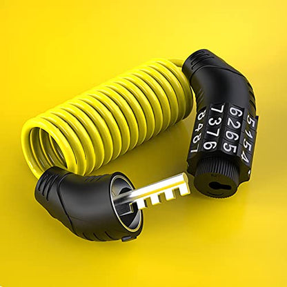 Windance 2pcs Motorcycle Helmet Lock Cable, Anti-Theft Retractable Luggage Lock with 4 Digit Password Combination Security Lock (Black+Yellow) - color: Black+Yellow