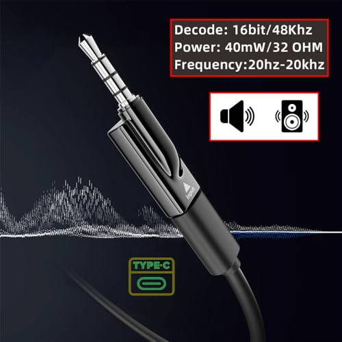 cablecc 2pcs/lot 16bit 48kHz USB-C Female Type-C to 3.5mm Male & Female Audio AUX & MIC Sound Card Adapter Compatible with Laptop Tablet Phone - style: USB-C to DAC 3.5mm M+F 2pcs