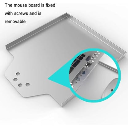 Foldable Laptop Wall Mount Bracket, Full Motion Articulating Laptop Holder, with Detachable Mouse Tray, Vented Full-Cover Heat Dissipation, Ergonomic Space-Saving for Laptops Home Office Workstation