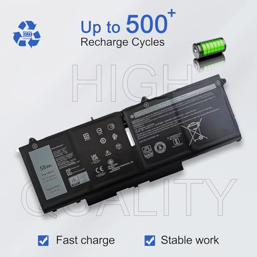 JOTACT 07KRV 58Wh Battery Replacement for Dell Latitude 5530 5430 5330 Precision P137G004 P137G006 3570 P104F005 P104F006 Laptop Series Notebook H4PVC O7KRV 0H4PVC Y86WG 0Y86W 15.2V 3625mAh 4-Cells - size: 9.72*3.74*0.19 inch 07KRV