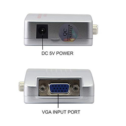 GINTOOYUN VGA to RCA Adapter,Composite VGA to Video,S-Video Converter,for HDTV, Monitors, Laptop, Desktop, PC.