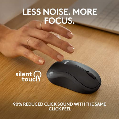 Logitech M240 Compact Silent Bluetooth Wireless Mouse - Graphite | Bluetooth connectivity, no USB receiver, quiet clicks, 3 non-customizable buttons, 18-month battery life, PC Mac compatible - color: Graphite, size: 1 Pack, style: Bluetooth