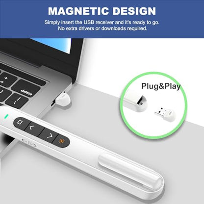 QUI Presenter Clicker Bundle | Pen-Shaped USB A White & Remote-Shaped USB A Black