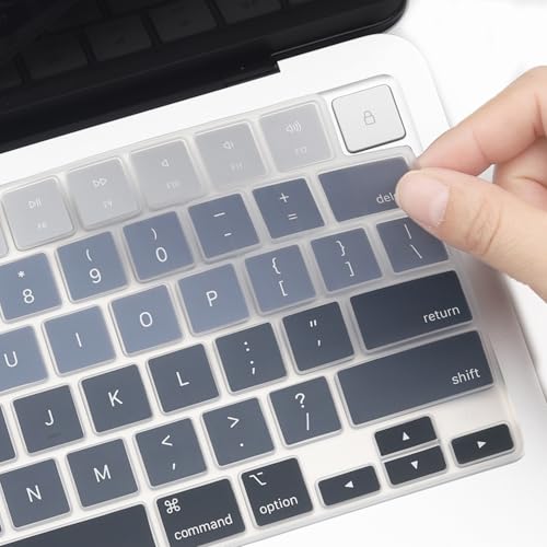 2 Pack Keyboard Cover for 2026 MacBook Neo 13" (Touch ID) & MacBook Pro 14"/16" M5-M1 Pro/Max, M5-M2 & MacBook Air 13"/15" M5-M1, Keyboard Protective Skin US Layout-BlackGradual - color: BlackGradual+TPU