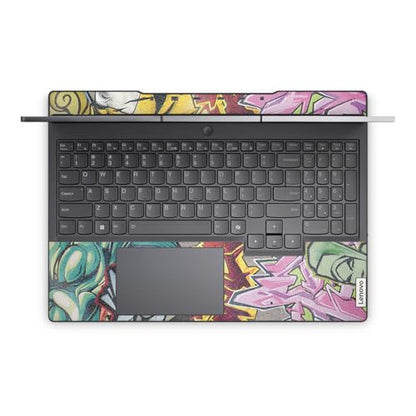 Glossy Glitter Laptop Skin Compatible with Lenovo Legion 5 Gaming Laptop (15IRX9) 2024 - Graffiti Wild Styles - Premium 3M Vinyl Protective Wrap Decal Cover - Easy to Apply | Crafted in the USA - color: Graffiti Wild Styles, size: Legion 5 Gaming (15IRX9)