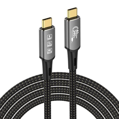 USB4 Cable, with Thunderbolt 4 Cable, 240W Charging, 40Gbps Data, 8K @ 60Hz 4K120Hz HDR, PD3.1, USB C to USB C, M1 M2 M3 SSD Laptops Monitor - size: 40G Male-10FT