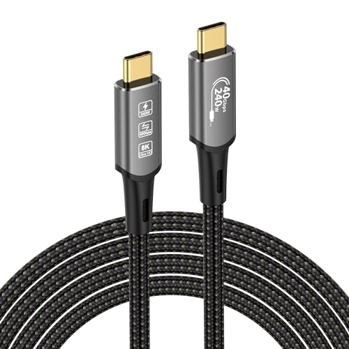 USB4 Cable with Thunderbolt 4, 240W Charging, 40Gbps Data, 8K@60Hz 4K120Hz HDR, PD3.1, USB C to USB C, for MacBook M1-M3, Mac Studio, Laptops, Monitor - size: USB4 40G 240W-0.5M