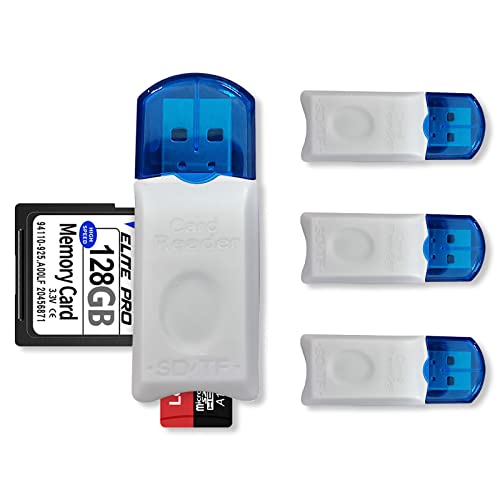 4 Pack USB SD Card Reader for PC, Micro SD Card to USB Adapter, Camera Memory Card Reader for Laptop