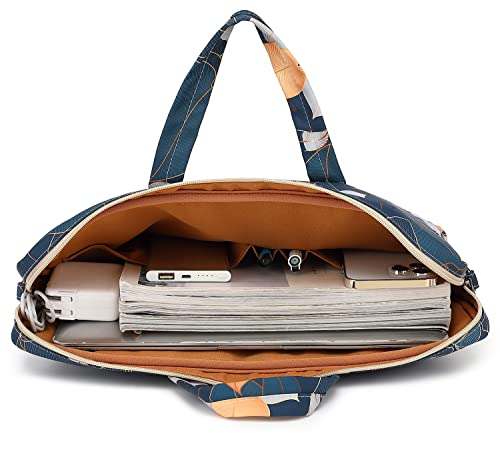 Laptop Shoulder Bag15.6inch women men Waterproof 16inch Computer Bags Women Business Office Work Bag Briefcase 14 inch case - color: Leaves