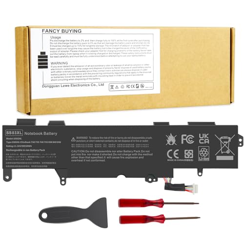 SS03XL 933321-855 Battery for HP EliteBook 735 745 830 840 G6 EliteBook 730 735 740 745 830 836 840 846 G5 ZBook 14U G5 G6 Series SS03050XL-PL 932823-171 HSN-113C-4 932823-421 HSN-112C HSTNN-IB8C - size: 10.85*2.85*0.27inch SS03XL