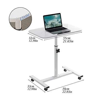 Overbed Table Adjustable Overbed Table Portable 360° Tilting Laptop Computer Sofa Table,Over Chair Tables for Disabled with Wheels,Adjustable 90Cm Desk,Pink - color: Pink