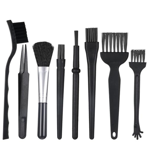 8 PCS Keyboard Brush for Pc Electronic Cleaning Brushes Computer Cleaning Kit for Laptop Keyboard Camera Computer (Black)