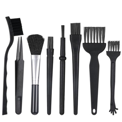 8 PCS Keyboard Brush for Pc Electronic Cleaning Brushes Computer Cleaning Kit for Laptop Keyboard Camera Computer (Black)
