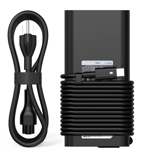 90W USB C Laptop Charger Compatible with Dell xps Adapter,LA90PM170 DA90PM170 DA65NM170,Latitude 3400 3500 5400 5289 5300 7400 7300 7390 7200 2in1,Precision 3540 Type C Power Cord Supply - color: Black2