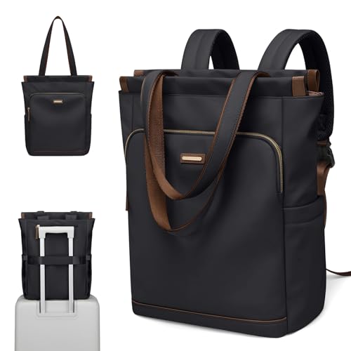 GOLF SUPAGS Convertible Laptop Backpack for Women Casual Daypack Notebook Tote Bag for Work College Travel Leisure (Black) - color: Black