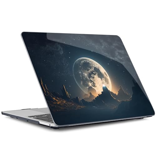 Batianda LumiArt Case for MacBook Pro 13 inch 2020 2022, Moon in Sky | Fits Model A2338 M2 M1 A2251 A2289,1.2mm Slim Lightweight Hard Shell Cover, Scratch Resistant,4-in-1 Accessories Bundle - color: Moon in sky