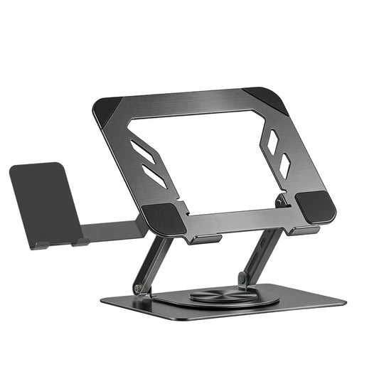 Laptop Stand with Phone Stand | 360° Rotating, Adjustable Height & Tilt Angle, Foldable Dual-Bar Support, Cooling Design, Desk Pad Laptop Riser - color: 2 in 1 Laptop Stand