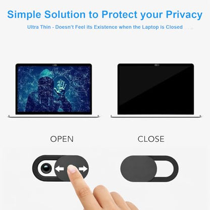 JOS [8 Pack] Webcam Cover, 0.03 inch Ultra Thin Laptop Camera Cover Slide for iPhone iPad MacBook Pro Computer iMac Cell Phone PC Accessories Camera Blocker Slider, Great for Privacy - color: 8 Pack Black Oval