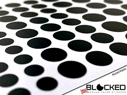 The Original Vinyl Webcam Cover Stickers | Restickable & Stackable Privacy Covers | for All Camera-endable Devices | 5-Sizes | 95 Black (Muted Matte)