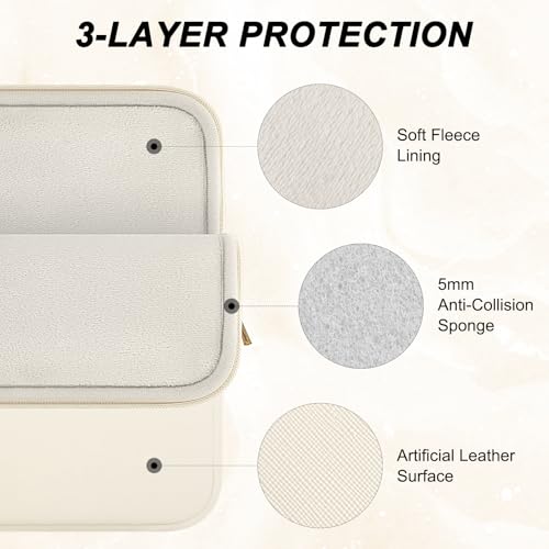 ARVOK Laptop Sleeve Case,Waterproof Notebook Cover for MacBook Air MacBook Pro inch, Computer Carrying Bag - color: White, size: 15 inch