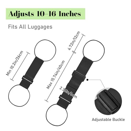 Multi Use Strong Adjustable Luggage Connector Straps for Suitcases,4 Pack Flexible Luggage Accessories Elastic Fastening Bag Strap (Black-4pcs) - color: Black-4pcs
