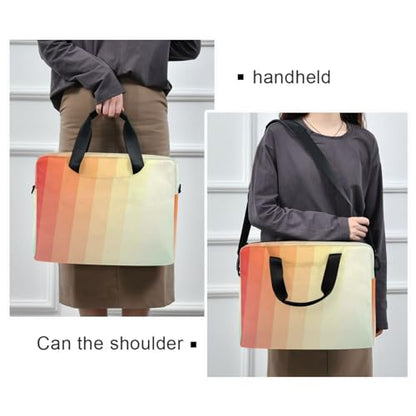 Travel Laptop Sleeve Bag Portable Crossbody Messenger with Handle and Shoulder Strap 15.6 inch Case Hard Cover with Zipper Retro Vintage Stripes Retro