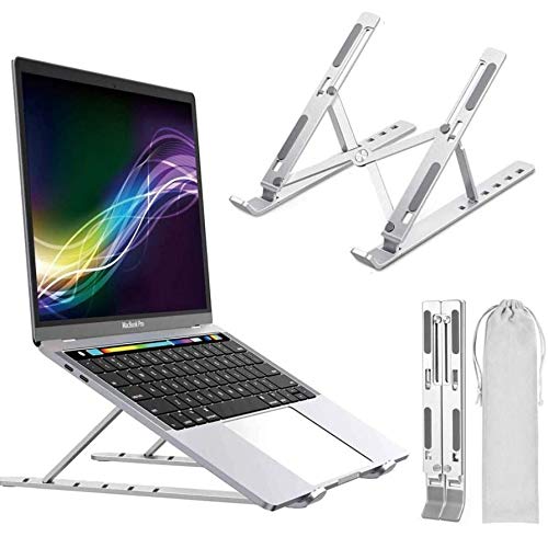 BoxWave Stand and Mount Compatible with Lenovo ThinkPad X1 Carbon Gen 8 (14in) - Compact QuickSwitch Stand, Portable Multi Angle Viewing Foldable Riser - Metallic Silver