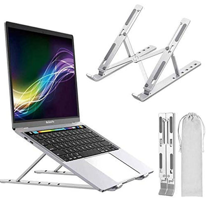 BoxWave Stand and Mount Compatible with Lenovo ThinkPad X1 Carbon Gen 8 (14in) - Compact QuickSwitch Stand, Portable Multi Angle Viewing Foldable Riser - Metallic Silver