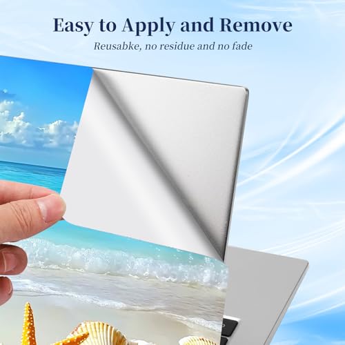Universal Laptop Protective Skin,Trim-to-Fit Vinyl Sticker for 13–16 Inch Laptop,MacBook,Tablet & Notebook,Scratch-Proof Waterproof Cover,Beach Seashells Starfish - color: Beach Seashells Starfish