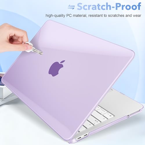 May Chen for MacBook Neo 13 inch Liquid Retina Display ((2026 Release A3404), Slim & Lightweight Protective Case with Screen Protector&Keyboard Cover&Dust Plug, Crystal Purple - color: Crystal Purple