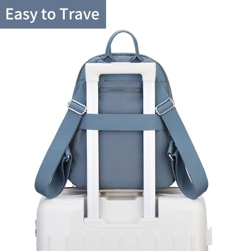 Tanweibago Mini Nylon Women Backpacks,11L Small Ladies backpacks Casual Lightweight Women Shopping Travel Daypack (Stone Blue) - color: Stone Blue