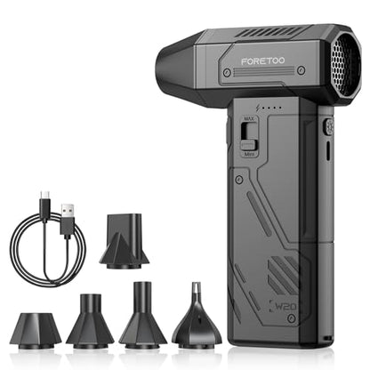 Compressed Air Duster,130000RPM Electric Air Duster Brushless Motor with Adjustable Stepless Speed, Fast Charging Rechargeable Cordless Air Blower for PC,Car,Keyboard,Pet,Home & Outdoor