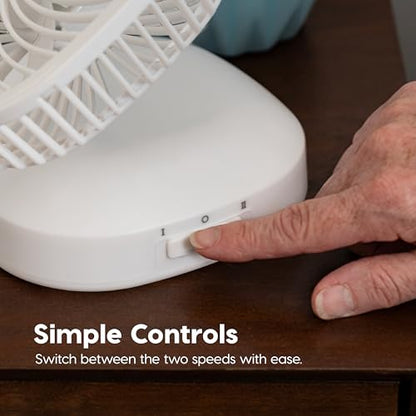 IRIS USA 5" Battery Operated Travel Fan, D-Battery Powered, Camping, White | Compact Foldable Personal Fan, Portable Travel Mini Desk Fan, Office Bedside Picnic Camping Outdoor - color: White - Battery, style: Foldable