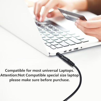 DC Power Adapter DC5521 Laptop Plug 5.5mmx 2.1mm Female to Male | 8-in-1 Universal Connector Adapter with DC 5.5mm x2.1mm Black Tuning Fork Cable 8.66 in/22cm