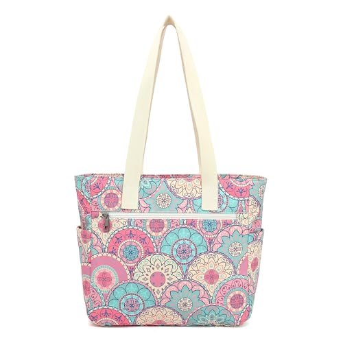 Women Tote Bag With Muti-Pockets,Lightweight Shoulder Bag,Large Capacity Handbag for Travel, Work, Gym - color: Bandanna