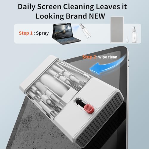 22-in-1 Laptop Cleaning Kit Keyboard Cleaner Brush | Computer Screen Cleaning Tool, Multi-Function Electronic Device Cleaner Kit Spray for MacBook, iPhone, Earbud, Camera Lens
