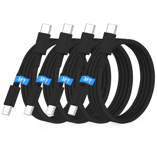 Essri USB C to USB C Cable 3FT for Apple iPhone 16 15 Charger Cord,4Pack 60W C to C Cable Fast Charging Wire for iPhone 16 15 Pro Plus Pro Max iPad Pro/Air MacBook Pro/Air,for Galaxy S24 S23 -Black - color: Black, size: 4Pack 3Feet 60W
